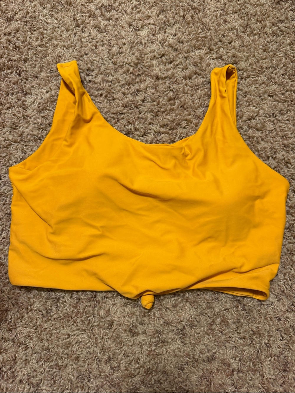 Yellow Scoop Neck Women's bathing suit top